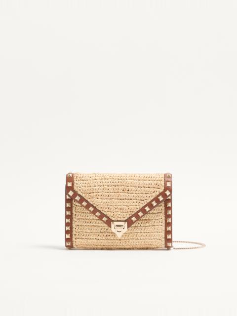 Valentino MINI ROCKSTUD RAFFIA SHOULDER BAG