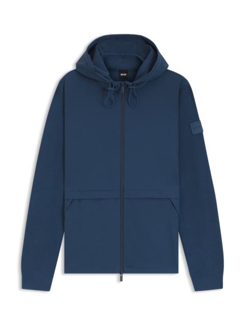 BOSS SOFTSHELL JACKET WITH KNITTED DETAILS