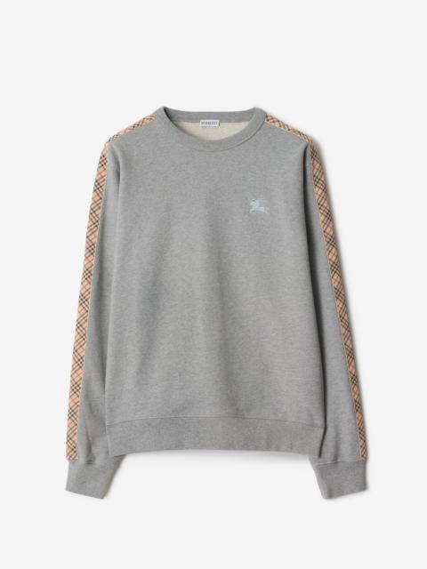 Burberry Check Trim Cotton Sweatshirt