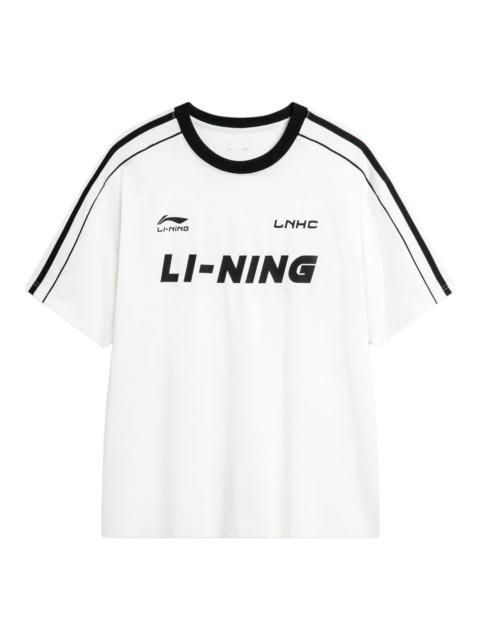 Li-Ning Li-Ning Graphic Soccer T-shirt 'White Black' AHSU657-1