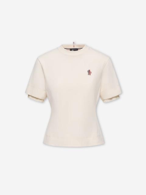 Moncler Grenoble COTTON BLEND T-SHIRT WITH LOGO PATCH