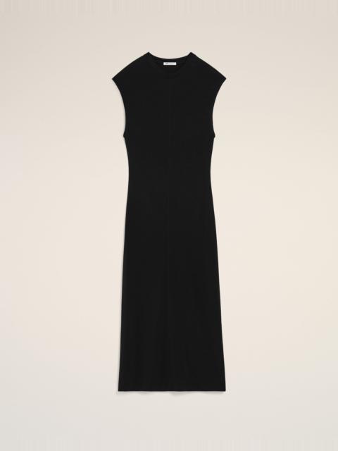 AMI Paris BLACK JERSEY SLEEVELESS FITTED LONG  DRESS