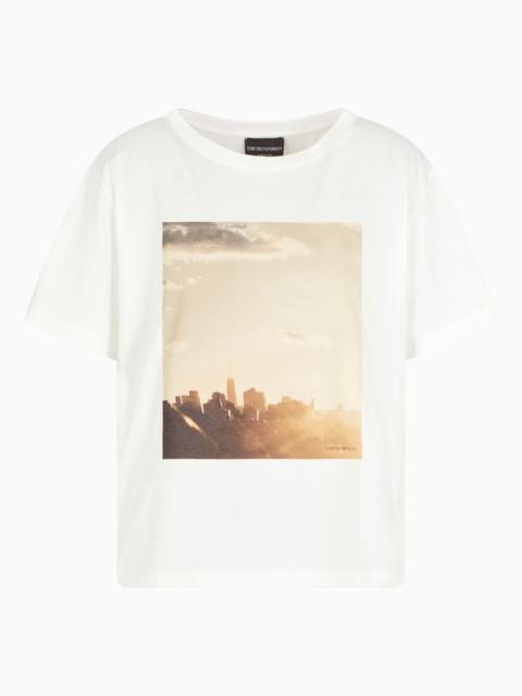 EMPORIO ARMANI DAWN TO DUSK JERSEY T-SHIRT WITH PRINT