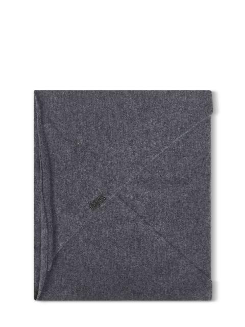 Brunello Cucinelli Brunello Cucinelli Women Lead Grey Cashmere Scarf With Monili