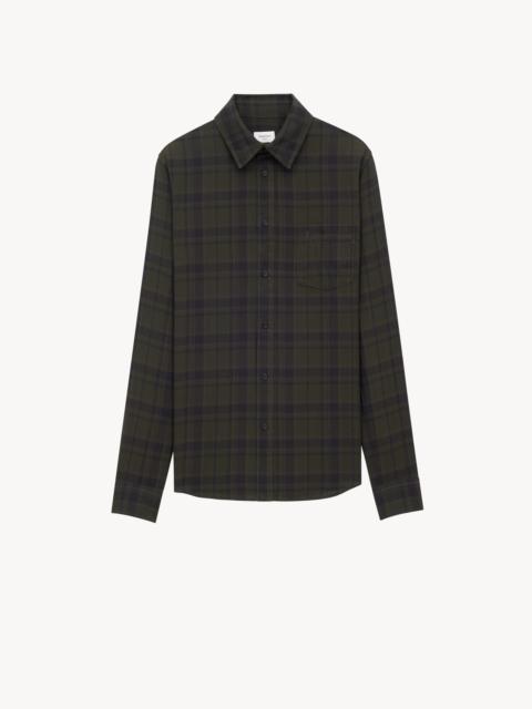 SAINT LAURENT CASSANDRE SHIRT IN COTTON CHECK