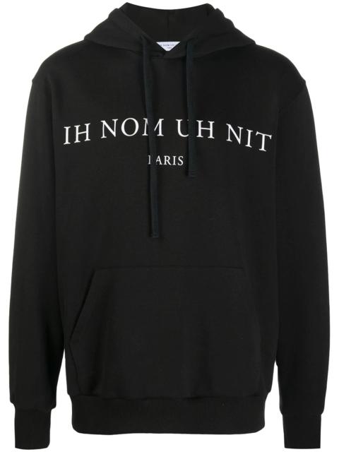 ih nom uh nit logo hooded sweatshirt