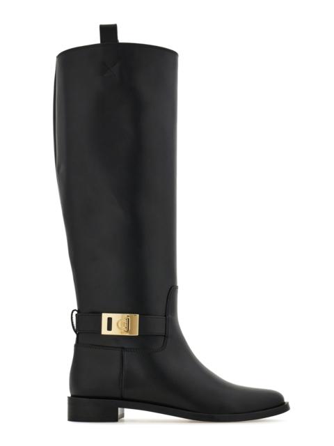 FERRAGAMO Zakia Leather Riding Boots black