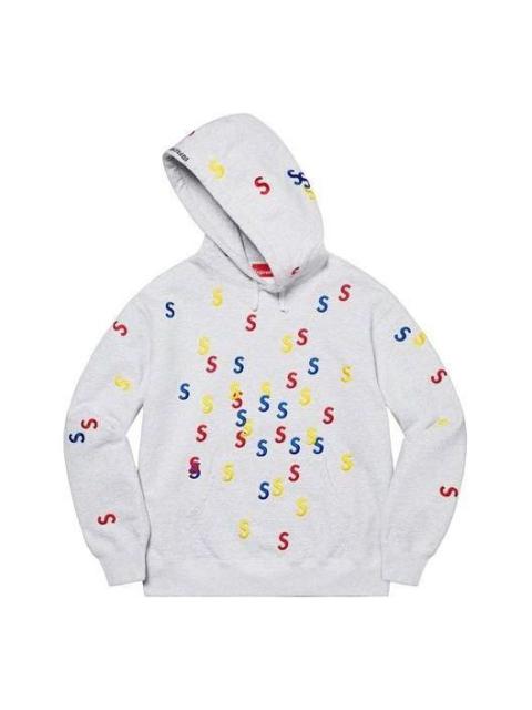 Supreme Embroidered S Hooded Sweatshirt 'White Yellow Red Blue' SUP-SS21-530