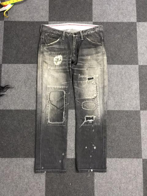 Other Designers FACTOTUM Japan Designer Distressed Patchwork Cropped Jeans