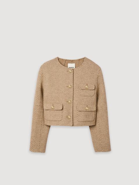 Sandro CROPPED BUTTON-DOWN JACKET