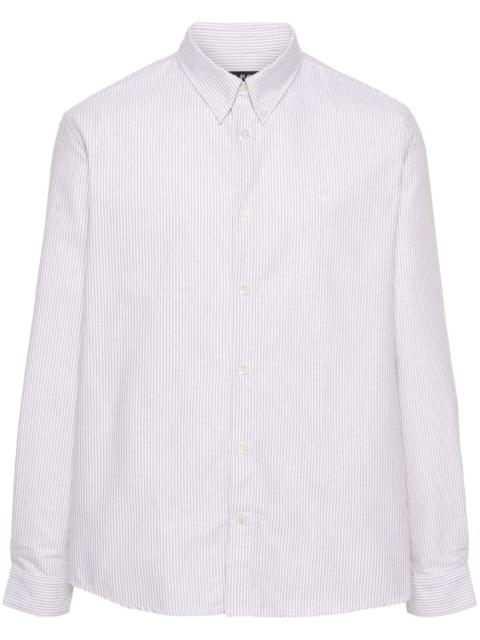 A.P.C. embroidered-logo striped shirt