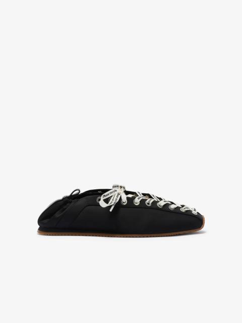GANNI LACE UP SPORTY BALLERINA IN BLACK