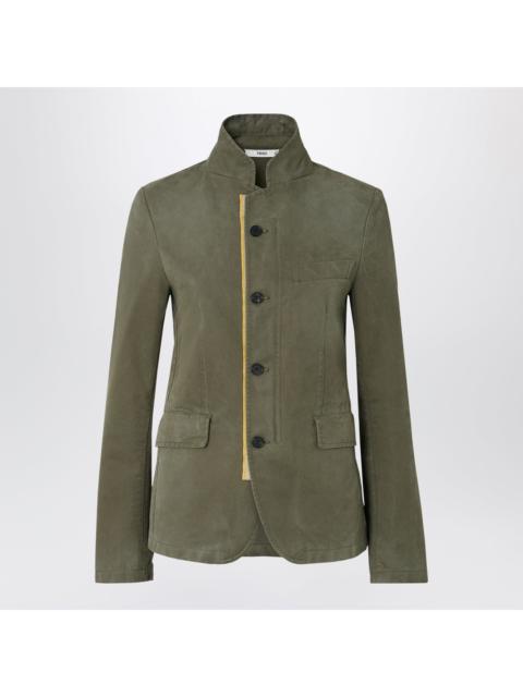 FENDI Fendi Military Green Equestrian Jacket In Cotton Drill Women