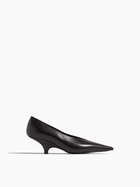 TOTEME The Leather Wedge-Heel Pump in Black