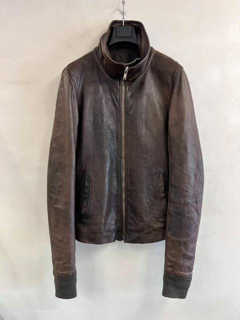 Rick Owens Rick Owens High-Neck Biker Leather Jacket