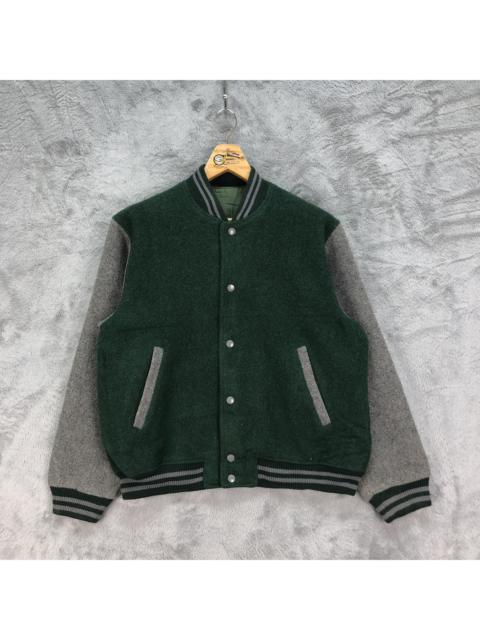 Other Designers Japanese Brand - Vintage Made in Japan Wool Green Varsity Jacket #4842-173