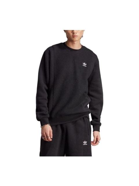adidas adidas Originals Essentials+ Trefoil Reverse Material Crew Sweatshirt 'Black' II5800