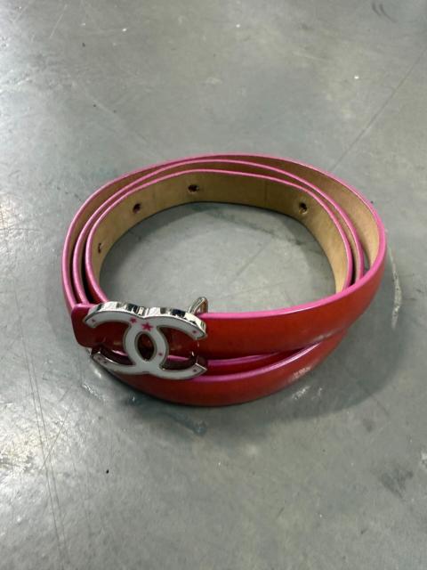 CHANEL Chanel Red Cowhide Double C Jewelry Series Belt
