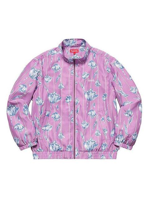 Supreme SS19 Floral Silk Track Jacket Flowers Unisex Purple SUP-SS19-10343