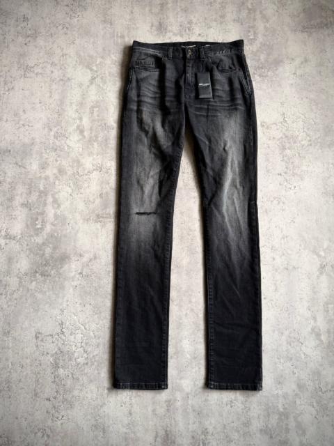SAINT LAURENT Saint Laurent 18AW Black Washed Claw Distressed Jeans