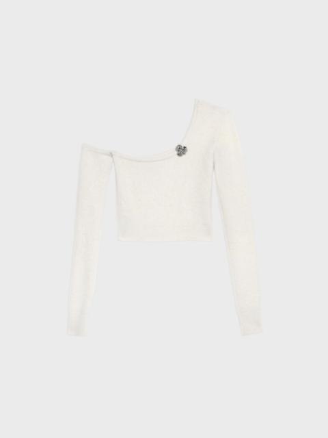 Blumarine ONE-SHOULDER TOP WITH METAL FLOWER