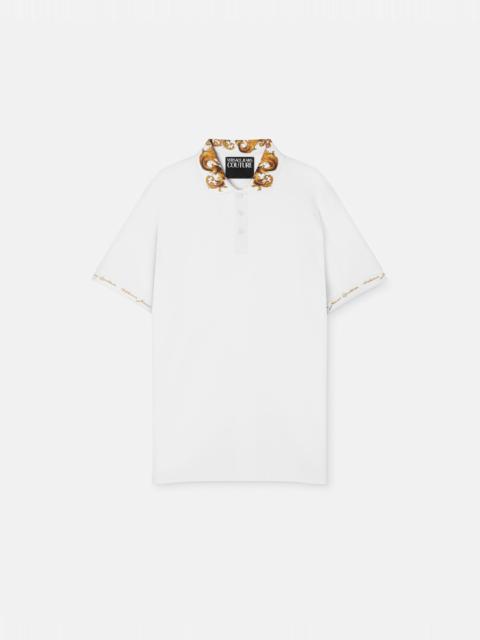 VERSACE JEANS COUTURE Printed Cotton-Piqué Polo