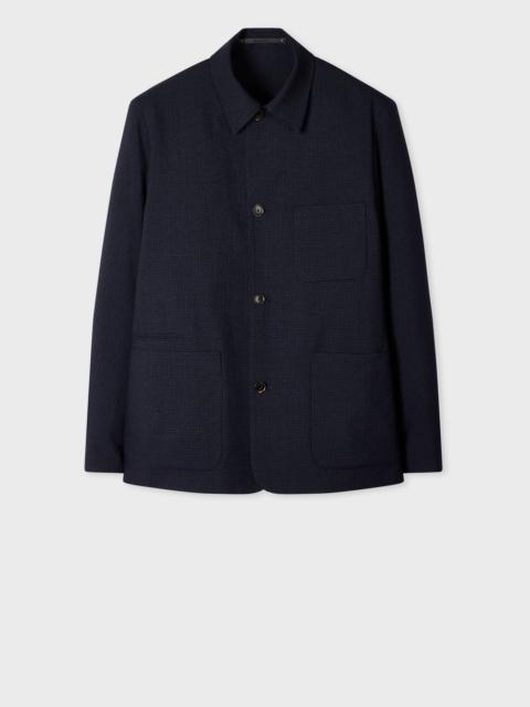 Paul Smith Navy Check Two-Ply Merino Work Jacket