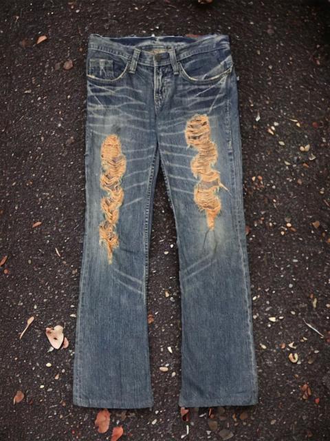 Other Designers Distressed Denim - Flare Jeans Japan Brand Distressed Style Orange