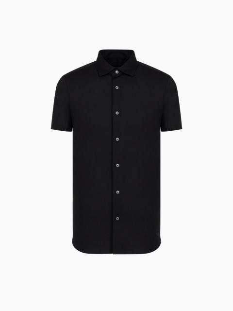 EMPORIO ARMANI ASV Lyocell-blend jersey short-sleeved shirt