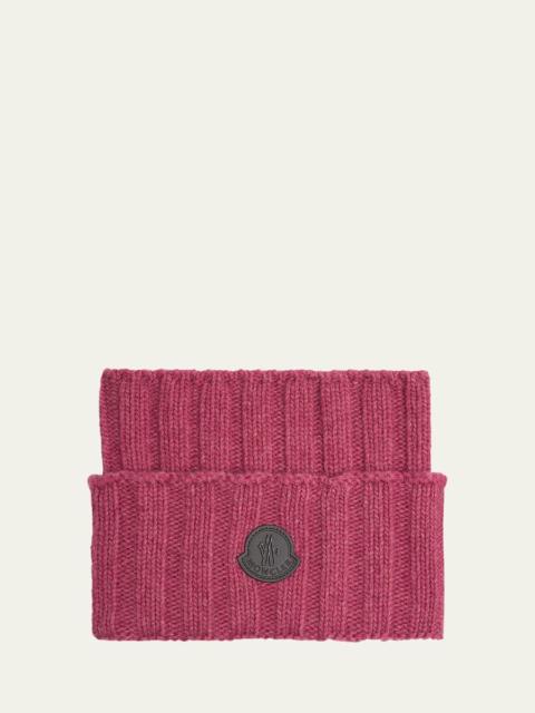 Moncler Men's Ribbed Logo Turtleneck Scarf