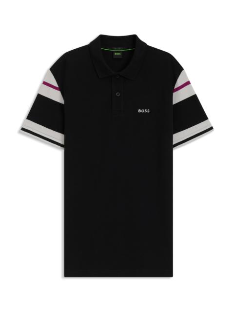 BOSS SLIM-FIT POLO SHIRT IN COTTON WITH BLOCK STRIPES