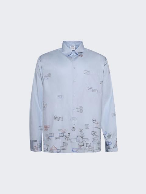 VETEMENTS Passport Stamps Shirt Baby Blue