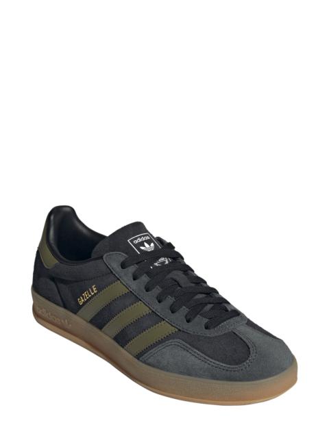 adidas adidas Gazelle Indoor Sneaker in Black/Focus Olive/Carbon at Nordstrom