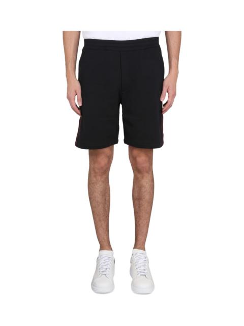 Alexander McQueen Bermuda Shorts With Selvedge Logo Band