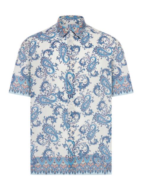 Etro Etro Men Oversized Cotton Muslin Shirt With Floral Paisley Pattern