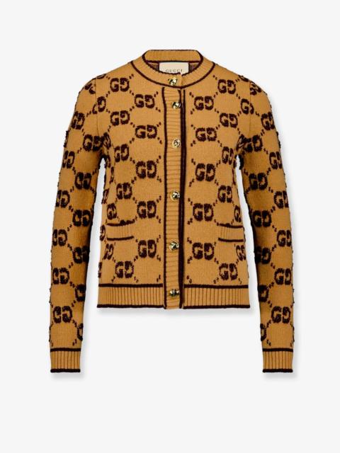 GUCCI Gucci Women Wool Cardigan With Gg Inlay