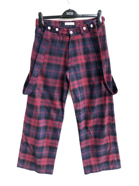 Other Designers Japanese Brand - JAPANESE BRAND BROWNY CHECKERED SUSPENDER PANT