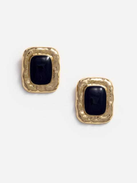 self-portrait Mottled Gold Black Earrings