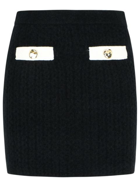 self-portrait Self Portrait Black Alpaca Blend Skirt Women
