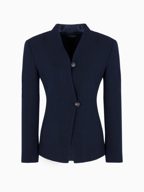 EMPORIO ARMANI Textured jersey jacket with irregular fastening