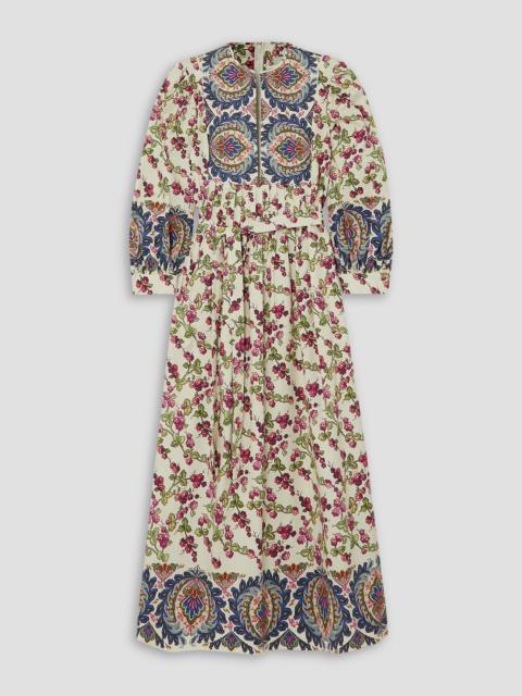 Etro Flower-print cotton-blend poplin midi dress