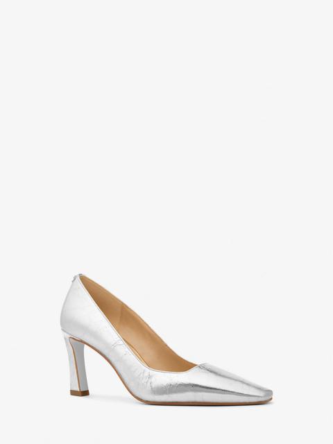 MICHAEL KORS Darrah Crackled Metallic Leather Pump