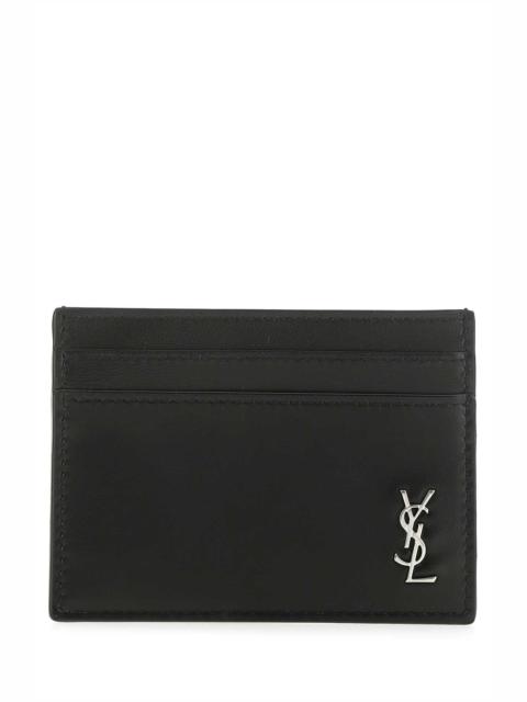 SAINT LAURENT Saint Laurent Men Black Leather Card Holder