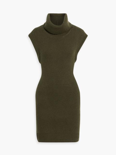 SIMKHAI Albanie ribbed wool-blend turtleneck mini dress