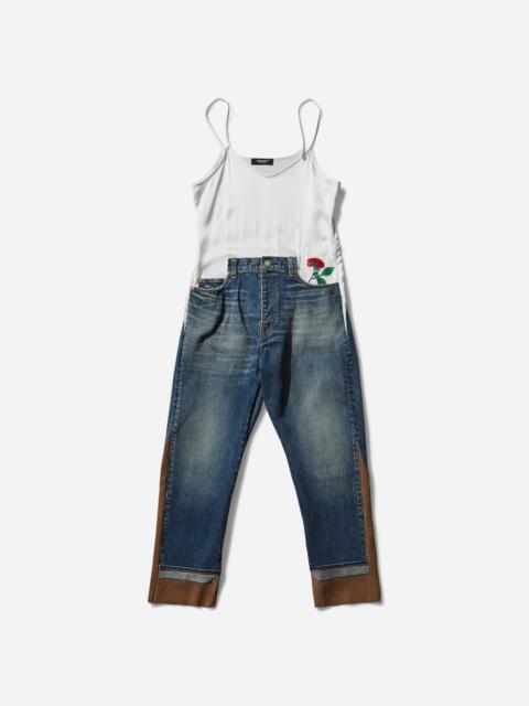 UNDERCOVER Women's All-In-One Denim Pants Light Blue Indigo