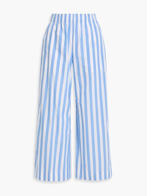 SIMKHAI Arden striped cotton-poplin wide-leg pants