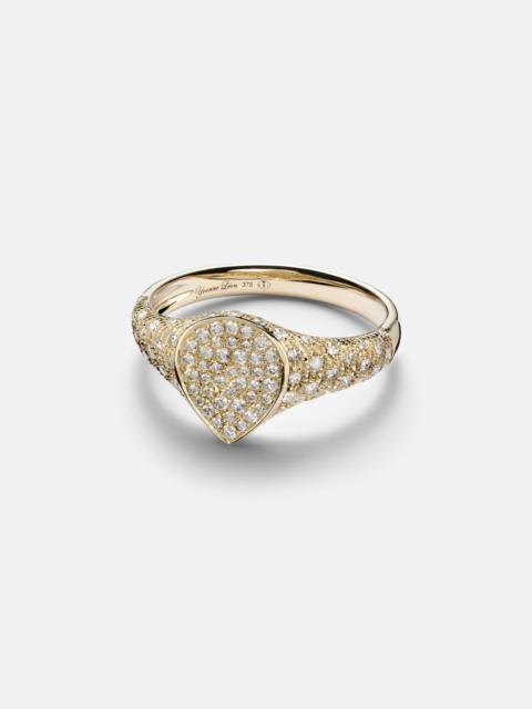 Yvonne Léon Mini 9kt gold ring with diamonds