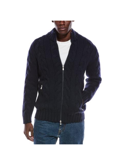 Brunello Cucinelli Brunello Cucinelli Cable Cashmere Mock Neck Cardigan
