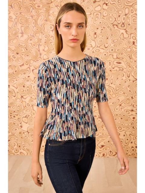 ULLA JOHNSON Samira Mulitcolor Short Sleeve Top
