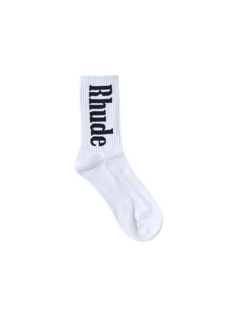 Rhude Vertical Logo Sock 'White/Navy'